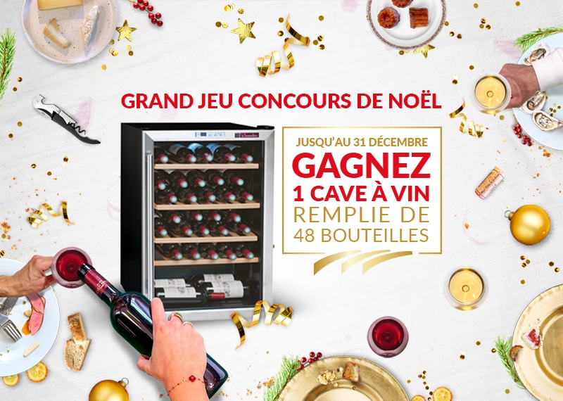 GRAND JEU CONCOURS DE NOËL 2024 : GAGNEZ UNE CAVE À VIN REMPLIE !